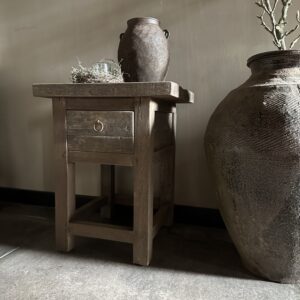 Klein Bijzettafeltje/ Nachtkastje Met Plank Driftwood Collectie