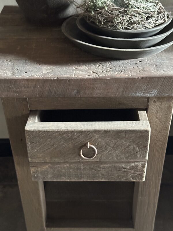 Klein Bijzettafeltje/ Nachtkastje Met Plank Driftwood Collectie - Afbeelding 5