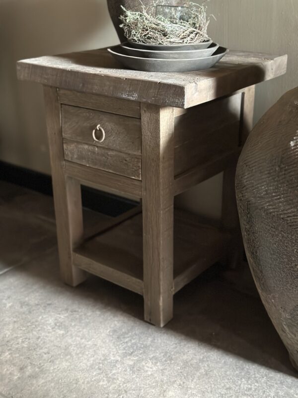 Klein Bijzettafeltje/ Nachtkastje Met Plank Driftwood Collectie - Afbeelding 6