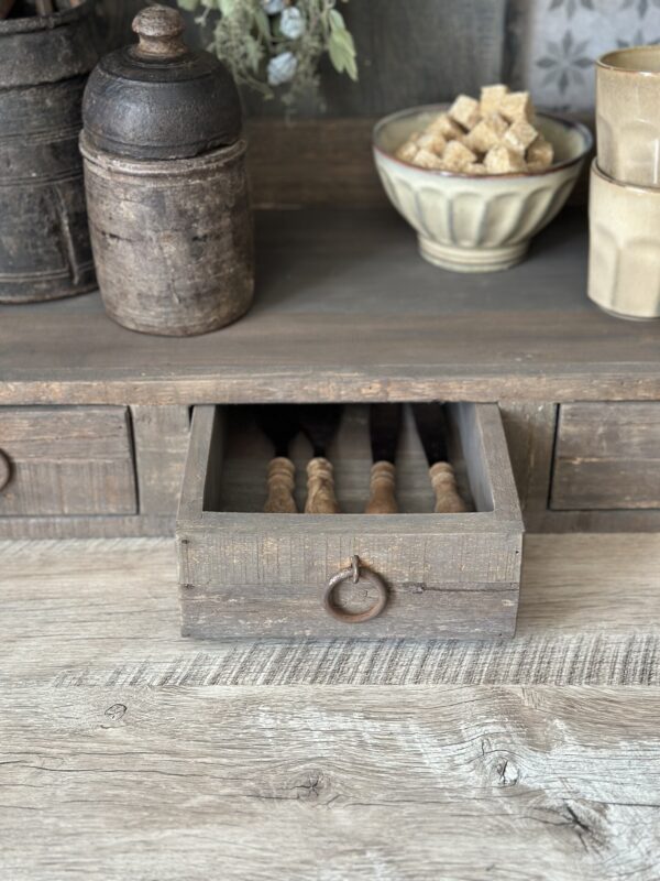 Oud Houten Gruttersbak Met Lades - Afbeelding 5