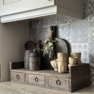 Oud Houten Gruttersbak Met Lades