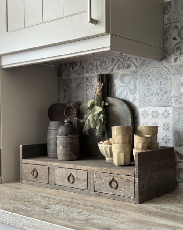 Oud Houten Gruttersbak Met Lades