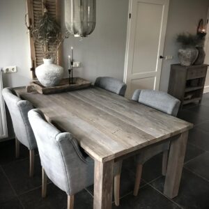 Tafel Blokpoot Driftwood Collectie (Op Bestelling leverbaar in verschillende afmetingen)