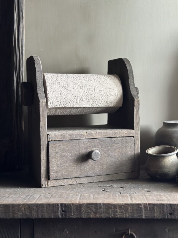 Keukenrol Houder Driftwood Met Lade - Afbeelding 2
