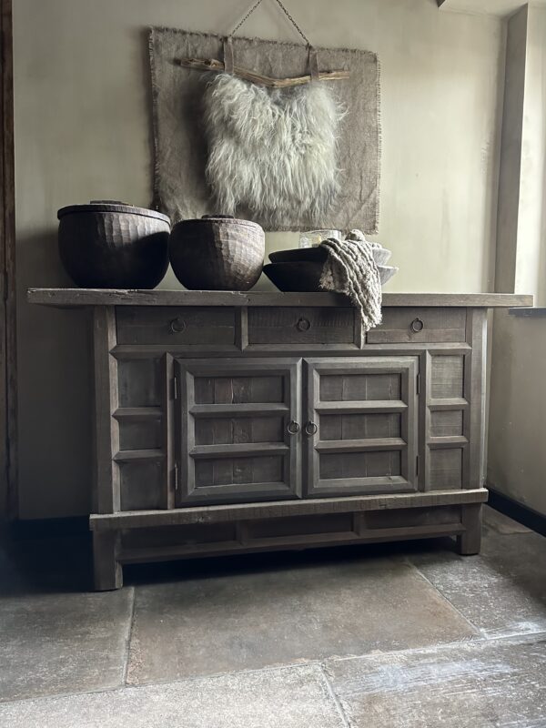 Dressoir BARI 2-Deurs/ 3 Lades Driftwood Collectie - Afbeelding 4