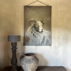 Handgeschilderd Kalkdoek Met Ram (Alleen Afhalen)