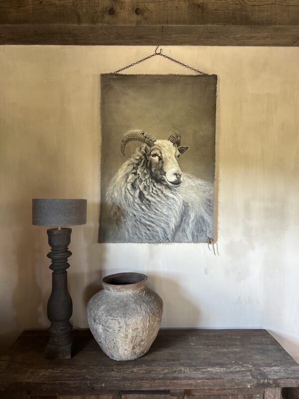 Handgeschilderd Kalkdoek Met Ram (Alleen Afhalen)