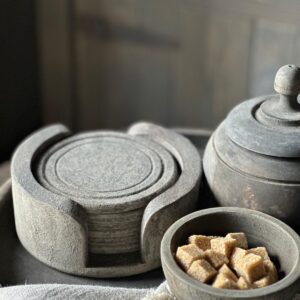 Onderzetters Vintage Grey 6 Stuks In Houder