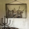 Handgeschilderd Kalkdoek Schotse Hooglanders San7 - Afbeelding 2