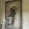 Handgeschilderd Kalkdoek Shotse Hooglanders San7 - Afbeelding 8