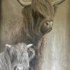 Handgeschilderd Kalkdoek Shotse Hooglanders San7 - Afbeelding 3