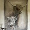 Handgeschilderd Kalkdoek Shotse Hooglanders San7 - Afbeelding 7