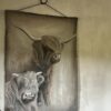 Handgeschilderd Kalkdoek Shotse Hooglanders San7 - Afbeelding 4