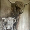 Handgeschilderd Kalkdoek Shotse Hooglanders San7 - Afbeelding 6