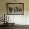 Handgeschilderd Kalkdoek Met 4 Schotse Hooglanders San7