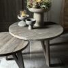 Set van 2 Ronde Driftwood Salontafels - Afbeelding 7