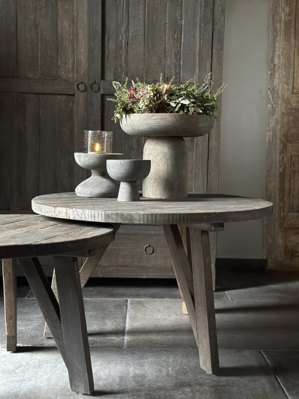 Set van 2 Ronde Driftwood Salontafels - Afbeelding 5