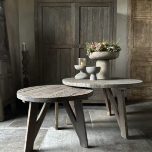 Set van 2 Ronde Driftwood Salontafels