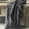 Plaid Met Franjes Zwart - Afbeelding 2