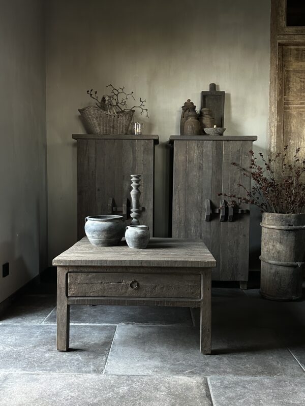 Salontafel Vierkant 80 x 80 Met Lade Driftwood - Afbeelding 2