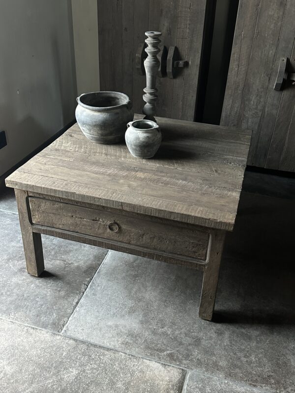 Salontafel Vierkant 80 x 80 Met Lade Driftwood - Afbeelding 3