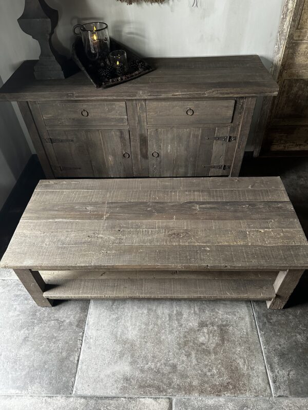 Salontafel Met Onderblad 140 x 60 Driftwood - Afbeelding 2