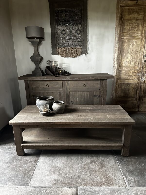 Salontafel Met Onderblad 140 x 60 Driftwood - Afbeelding 7