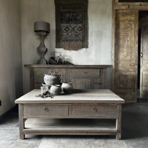 Salontafel 4-Lades En Onderblad 120 x 70 Driftwood