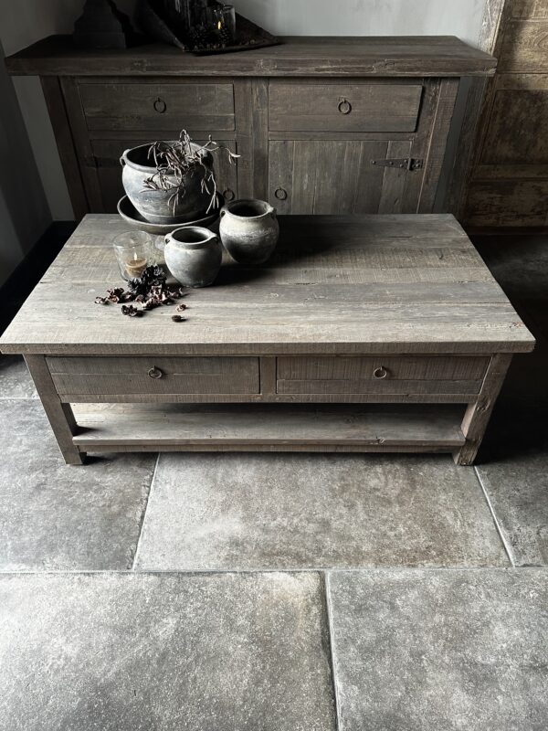 Salontafel 4-Lades En Onderblad 120 x 70 Driftwood - Afbeelding 4