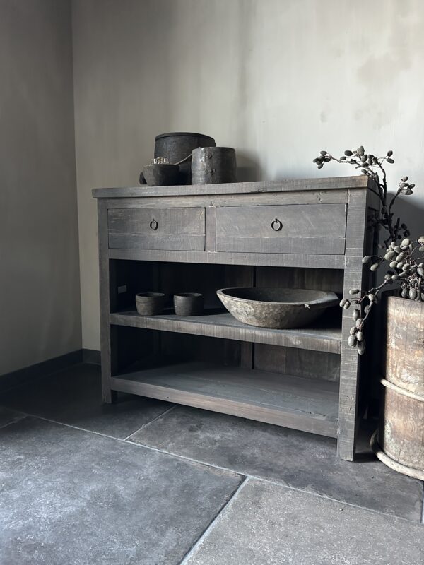Sidetable KOTA 2-Lades 100 cm Driftwood - Afbeelding 2