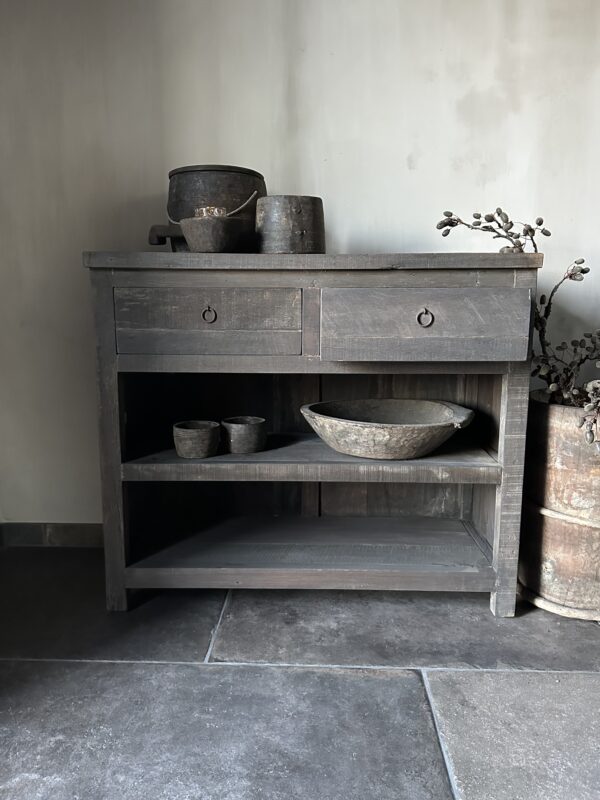 Sidetable KOTA 2-Lades 100 cm Driftwood - Afbeelding 7