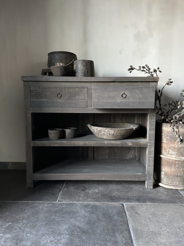 Sidetable KOTA 2-Lades 100 cm Driftwood - Afbeelding 4