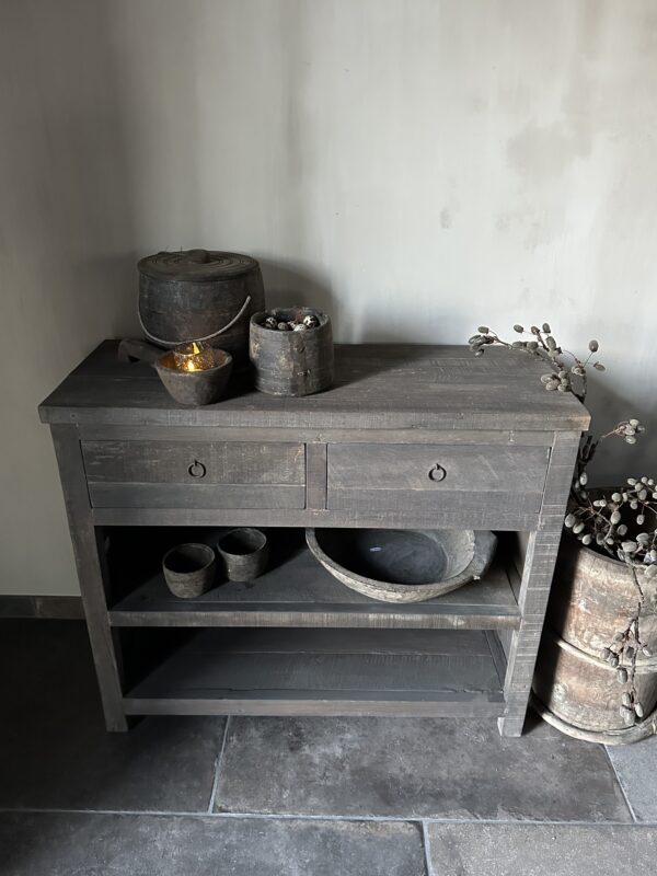 Sidetable KOTA 2-Lades 100 cm Driftwood - Afbeelding 5