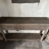 Lange Smalle Sidetable 3-Lades en Onderblad Driftwood 140x30 - Afbeelding 4