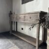 Lange Smalle Sidetable 3-Lades en Onderblad Driftwood 140x30