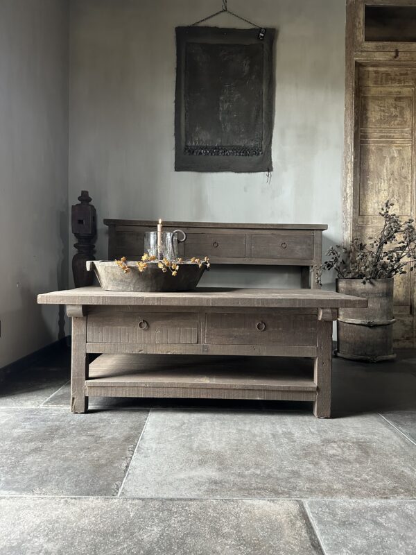 Salontafel JENONG Met 2-Lades en Onderblad Driftwood 120x70 - Afbeelding 5