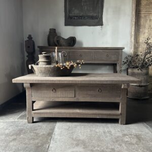 Salontafel JENONG Met 2-Lades en Onderblad Driftwood 120x70