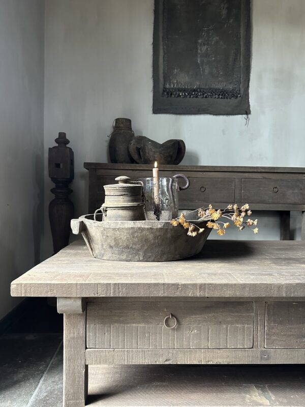 Salontafel JENONG Met 2-Lades en Onderblad Driftwood 120x70 - Afbeelding 2