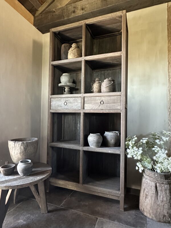 Hoge Vakkenkast 2-Lades Driftwood - Afbeelding 5