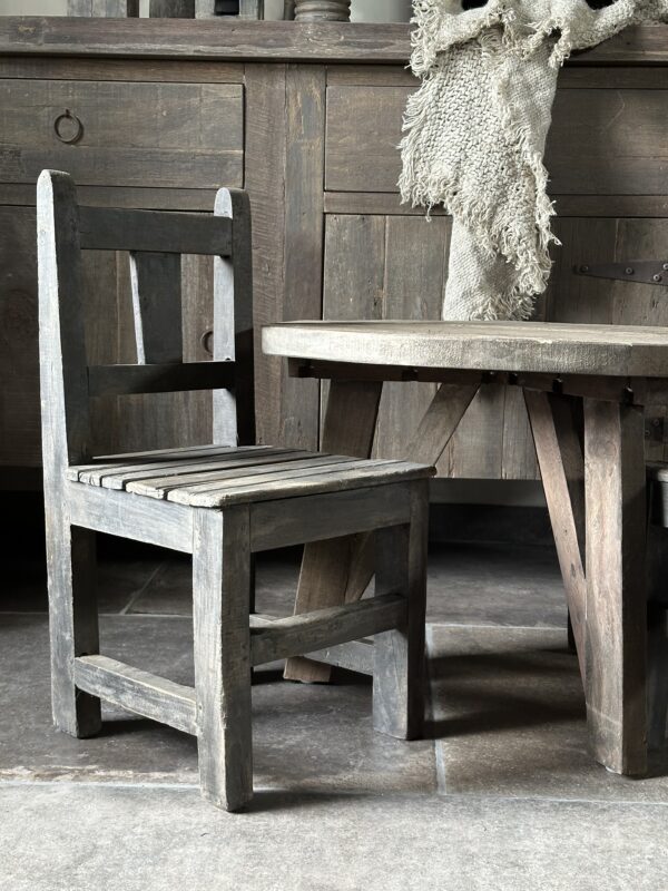 Oud Houten Kinderstoeltje - Afbeelding 3