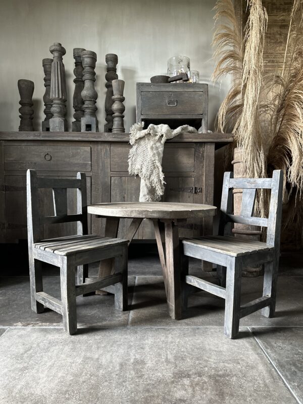 Oud Houten Kinderstoeltje - Afbeelding 5