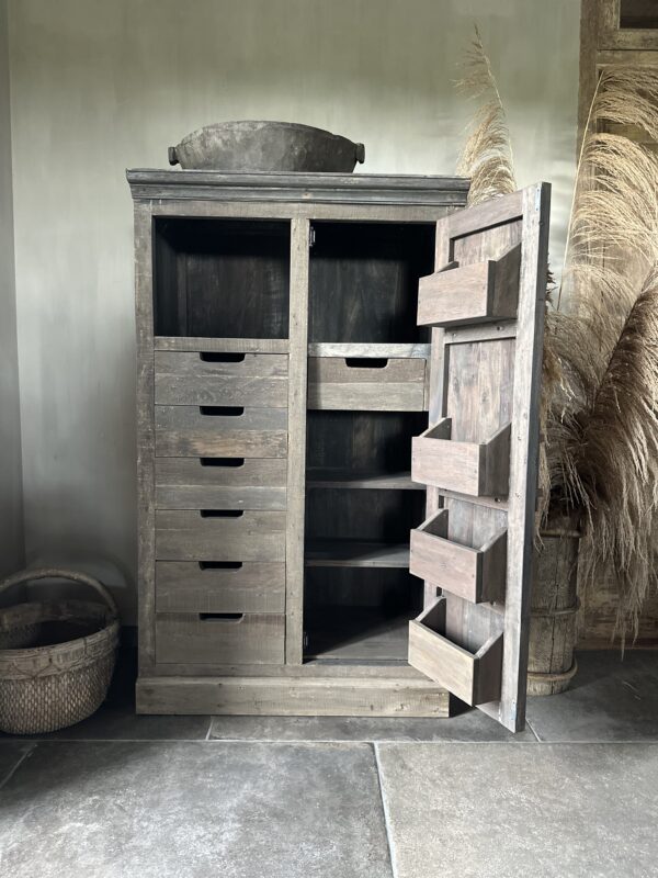 Halfhoge Opbergkast BRAM 90 X 150 Driftwood - Afbeelding 6