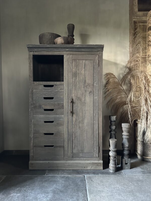 Halfhoge Opbergkast BRAM 90 X 150 Driftwood - Afbeelding 2