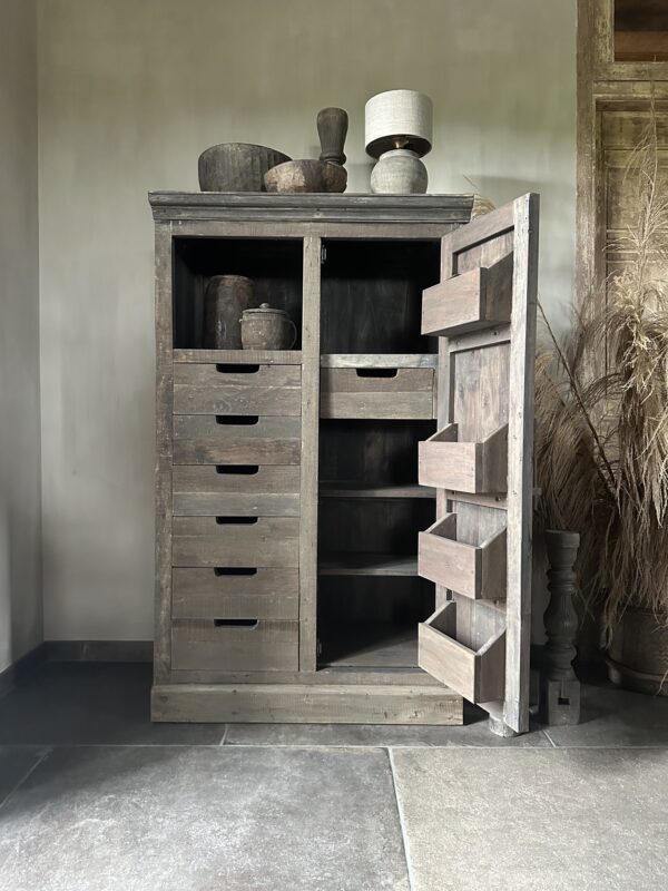 Halfhoge Opbergkast BRAM 90 X 150 Driftwood - Afbeelding 7