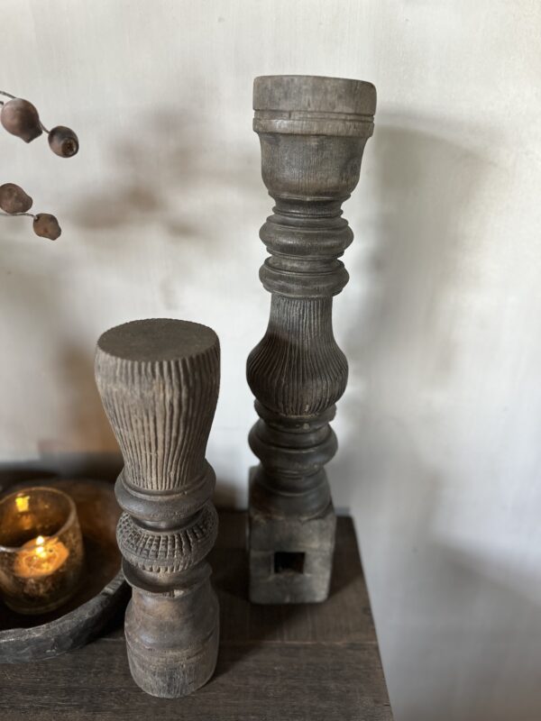 Set van 2 Oude Houten Balusters - Afbeelding 4