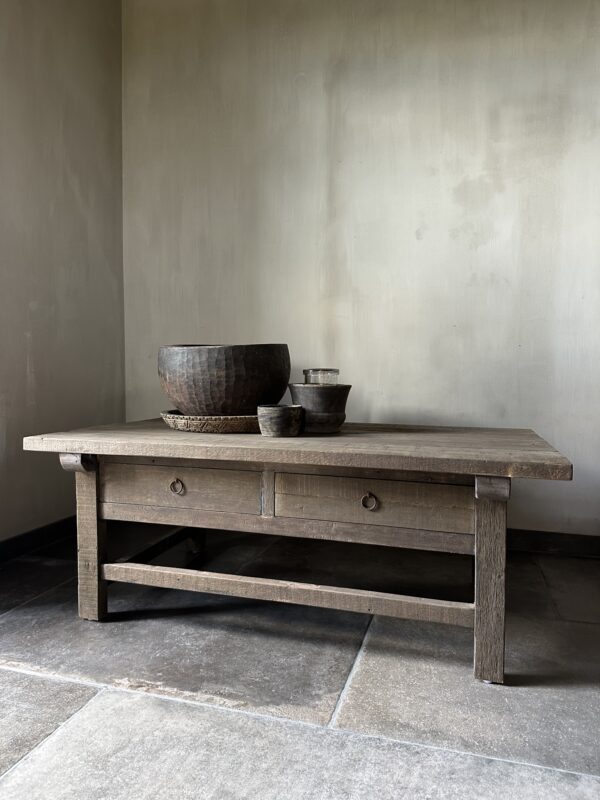 Salontafel JENONG 2-Lades Driftwood 120 x 70 - Afbeelding 3
