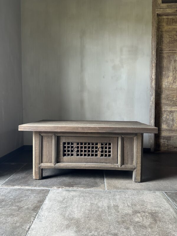 Salontafel NEPALI Met Doorschuiflade Driftwood 120x70 - Afbeelding 2