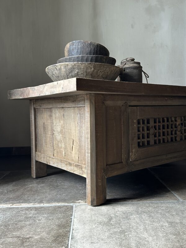 Salontafel NEPALI Met Doorschuiflade Driftwood 120x70 - Afbeelding 6