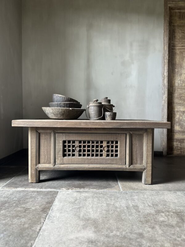 Salontafel NEPALI Met Doorschuiflade Driftwood 120x70