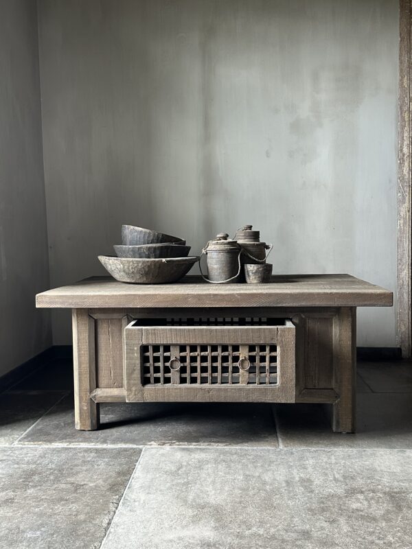 Salontafel NEPALI Met Doorschuiflade Driftwood 120x70 - Afbeelding 8